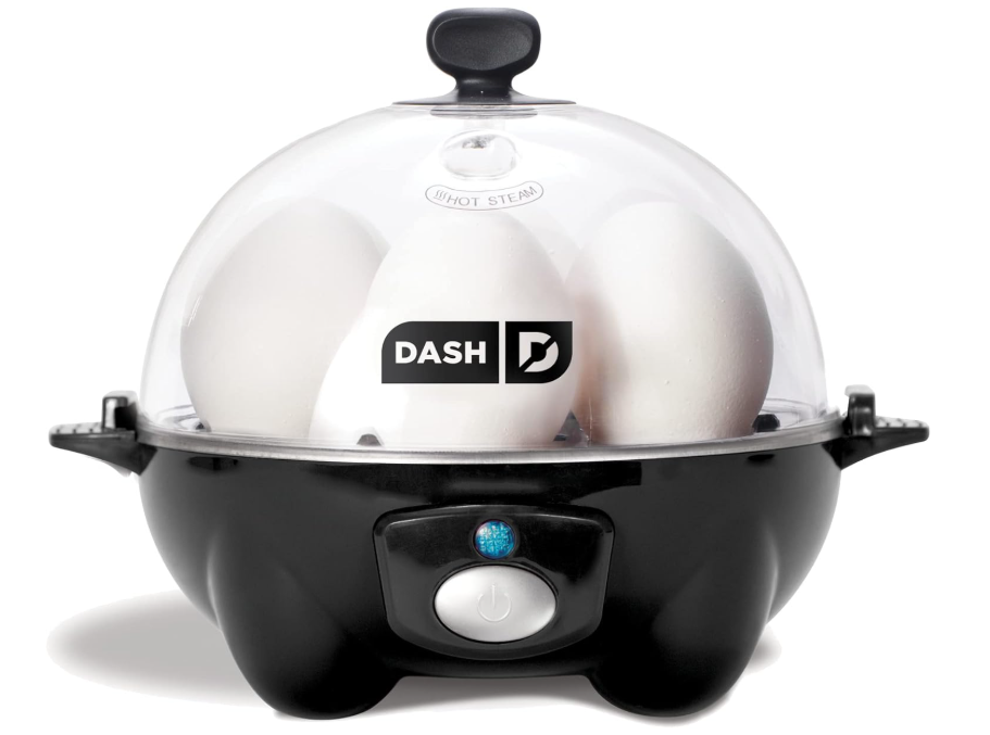 DASH Rapid Egg Cooker: 6 Egg Capacity Electric Egg Cooker for Hard Boiled Eggs, Poached Eggs, Scrambled Eggs, or Omelets with Auto Shut Off Feature - Black