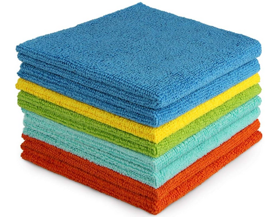 AIDEA Microfibre Cloth Pack of 8, Multifunctional Reusable Cleaning Cloths, Lint Free Streak Free Washable Cloth Duster for House, Kitchen, Car, Motorbike, Windows 30 x 30 cm