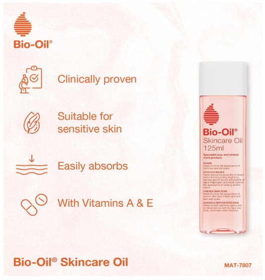 Bio-Oil Skincare Oil - Improve the Appearance of Scars, Stretch Marks and Skin Tone - 1 x 125 ml