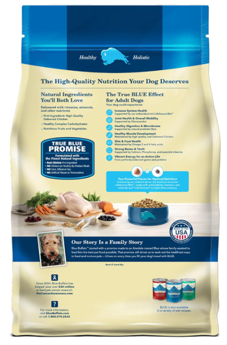 Blue Buffalo Life Protection Formula Adult Dry Dog Food, Helps Build and Maintain Strong Muscles, Made with Natural Ingredients, Chicken & Brown Rice Recipe, 5-lb. Bag