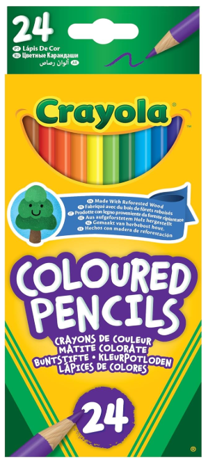 CRAYOLA Colouring Pencils - Assorted Colours (Pack of 24) | A Must-Have for All Kids Arts & Crafts Sets | Ideal for Kids Aged 3+