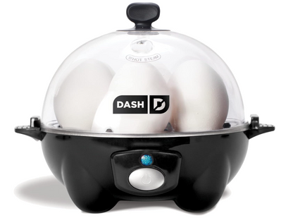 DASH Rapid Egg Cooker: 6 Egg Capacity Electric Egg Cooker for Hard Boiled Eggs, Poached Eggs, Scrambled Eggs, or Omelets with Auto Shut Off Feature - Black