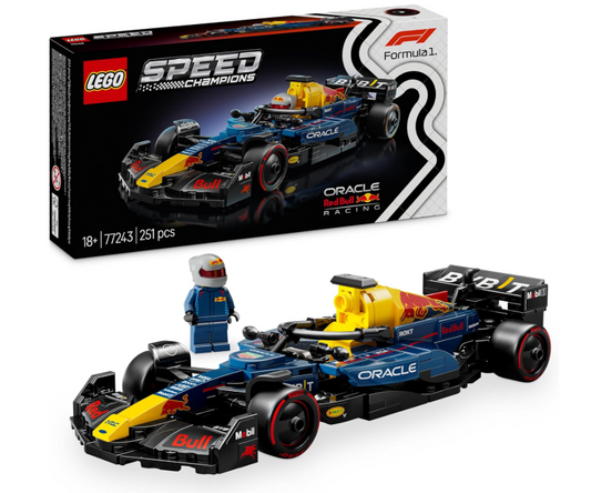 LEGO Speed Champions Oracle Red Bull Racing RB20 F1 Race Car Model with a Collectible Formula 1 Driver Minifigure - Display Set for Adult Motorsport & Racing Fans 77243