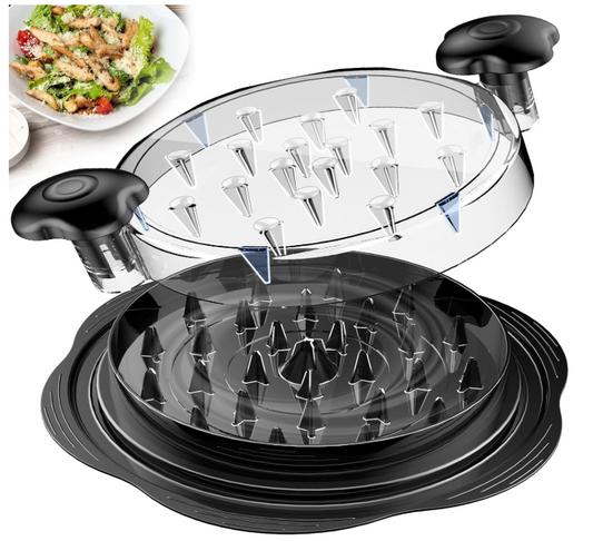 Chicken Shredder Large Chicken Breast Shredder Tool Twist with Brush&Fork, Visible Meat Shredder Machine, Strong Anti-Slip Strip, Ergonomic Handle, BPA Free, Suitable for Pork Beef Chicken